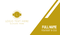 Gold Round Lettermark Business Card