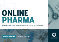 Online Pharma Business Medical Postcard Design