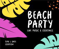 Beach Party Neon Facebook Post