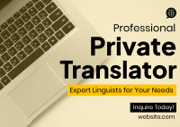 Professional Private Translator Postcard Image Preview