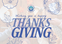 Thanksgiving Typography Greeting Postcard Design