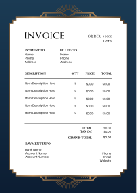 Elegant Art Deco Invoice Image Preview