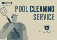 Let Me Clean That Pool Postcard