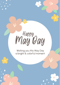 Happy May Day Flowers Poster