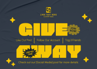 Quirky Modern Giveaway Postcard