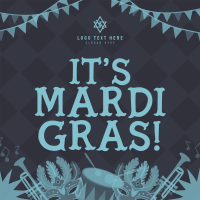 Rustic Mardi Gras Instagram Post Design