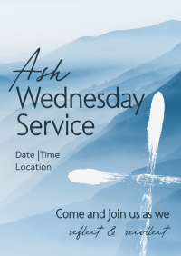 Ash Wednesday Mountain Cross Poster