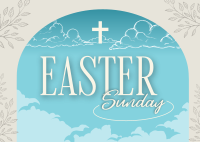 Floral Easter Sunday Postcard Design