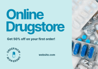 Online Drugstore Promo Postcard Image Preview