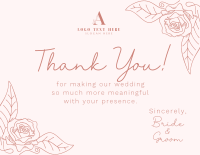 Minimal Floral Wedding Thank You Card