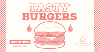 Vintage Tasty Burger Facebook Ad