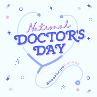 Quirky Doctors Day Linkedin Post Design