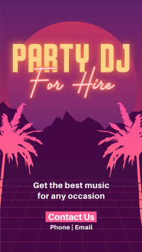 Synthwave DJ Party Service Facebook Story