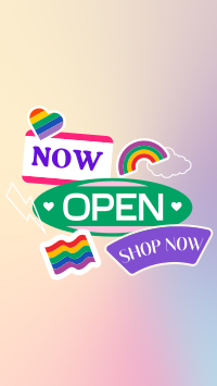 Sticker Now Open Video