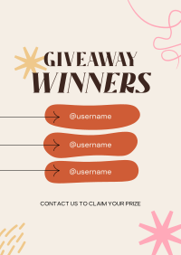 Congratulations Giveaway Winners Poster