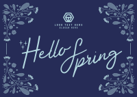 Floral Hello Spring Postcard