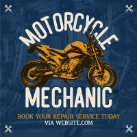 Retro Motorcycle Mechanic Instagram Post