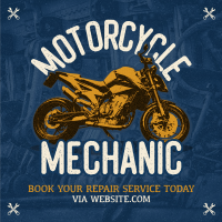 Retro Motorcycle Mechanic Instagram Post Image Preview