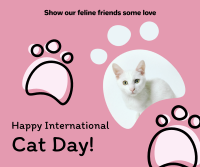 Pink International Cat Day Facebook Post
