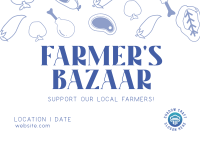 Farmers Bazaar Postcard