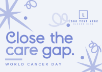 Swirls and Dots World Cancer Day Postcard