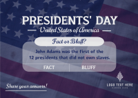 Presidents' Day Quiz  Postcard