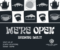 Checkered Open Cafe Facebook Post