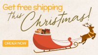 Contemporary Christmas Free Shipping Facebook Event Cover