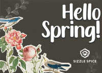 Scrapbook Hello Spring Postcard