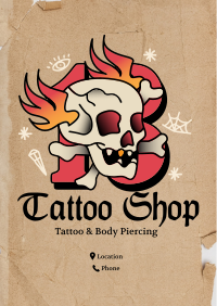 Traditional Skull Tattoo Poster