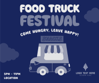 Cute Food Truck  Facebook Post Design