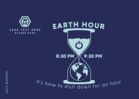 Earth Hour Glass Postcard Design