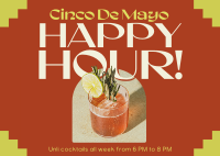 Cinco De Mayo Happy Hour Postcard