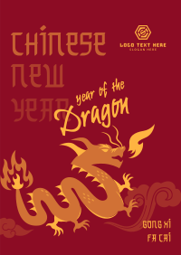 Playful Chinese Dragon Poster