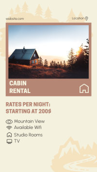 Cabin Rental Features Facebook Story