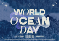 Y2K Ocean Day Postcard Design