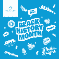 Black History Month Stickers Instagram Post Design