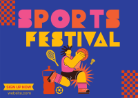 Go for Gold on Sports Festival Postcard