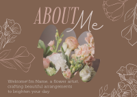 Flower Arranger About Me Postcard