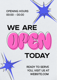 Trendy We're Open Flyer