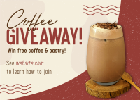 Coffee Giveaway Cafe Postcard