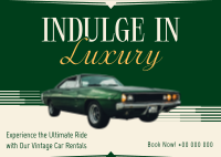 Luxury Vintage Car Postcard Design