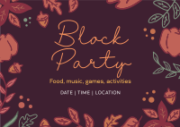 Autumn Block Party Postcard