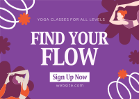 Feminine Yoga Class Postcard