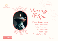 Spa Available Services Postcard