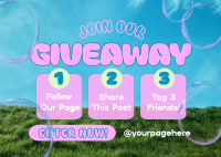 Giveaway Quirky Bubbles Postcard Design