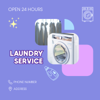 24 Hours Laundry Service Instagram Post