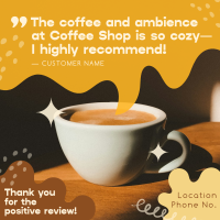 Quirky Coffee Shop Testimonial Instagram Post Design