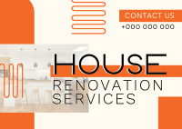 Geometric Blocks House Renovation Postcard