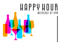 Deco Happy Hour Postcard Design